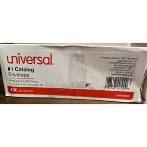 Universal 42100 #1 Square Flap 6" x 9" Catalog Envelopes - White (100/Box) New